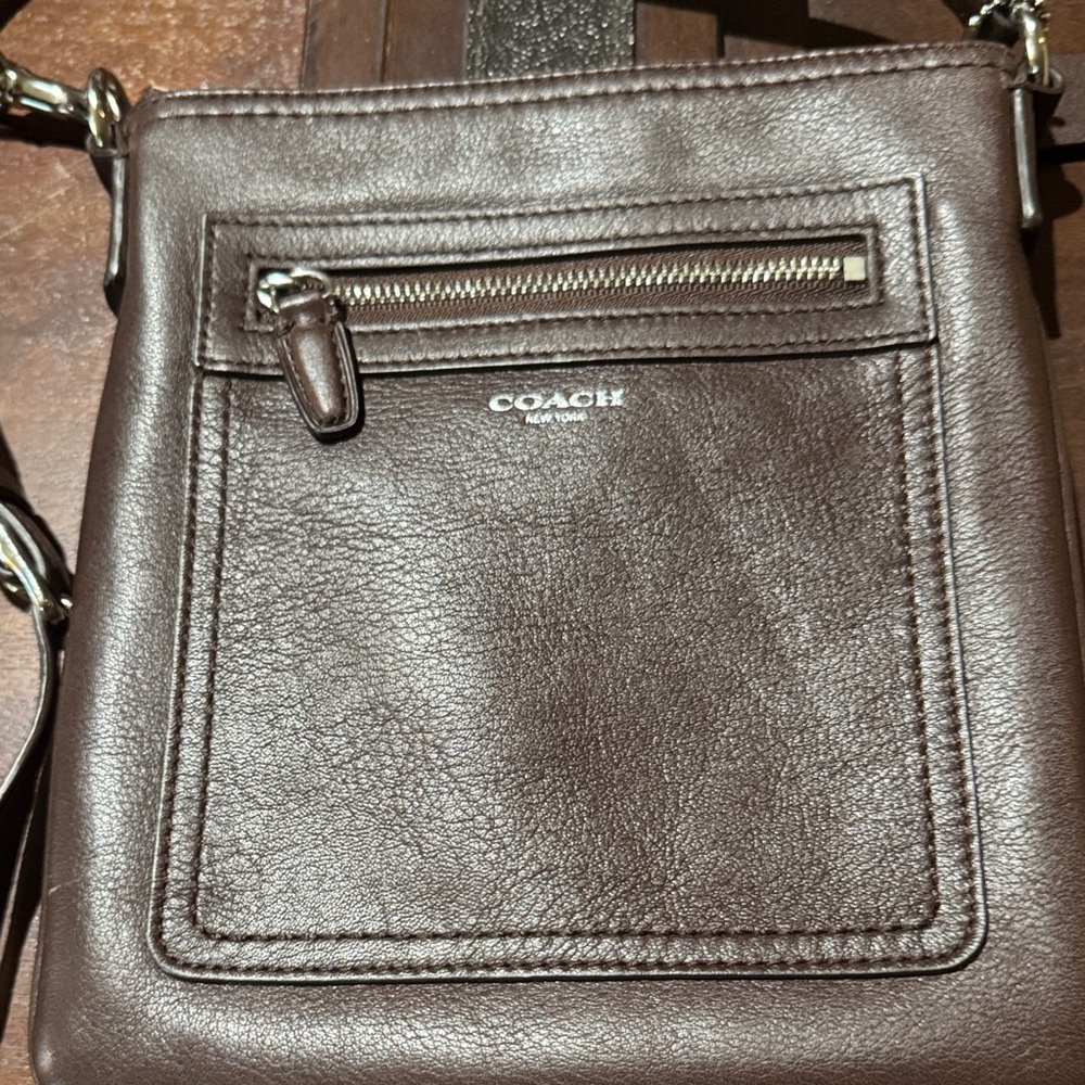 Coach Dark Brown Leather Messenger Bag